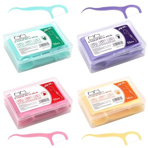 AMZSKU Dental Floss, 200 Stück Zahnseide Sticks Zahnstocher Stick, Zahn Draht Zahnpflege Interdental Flossers mit Y-Form Design, Einwegzahnseide Zahnreinigung Sticks