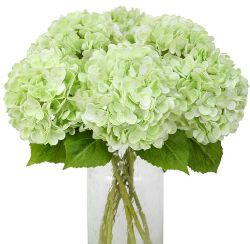 JUSTOYOU hydrangea Artificial 3 PCS Single Long Stem Realistic Flower, 19.6Inch Large Real Touch Fake Hydrangea Bouquets for Wedding Home Party