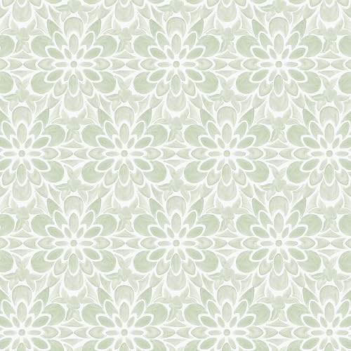 EeeComing Green Peel and Stick Wallpaper Modern Contact Paper Boho Wall Paper Floral Removable Wallpaper for Bedroom Self Adhesive Roll for Countertop Cabinet Drawer Vinyl 118.1” x17.3”