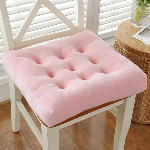 GAOXIAO Coussins de Chaise avec Rubans, Antidérapants Coussin D'assise Confortables Lavables, Rembourrage de Chaise Idéal pour la Maison et Le Jardin l'extérieur(Size:1pc 40 x 40cm,Color:Rose Clair)