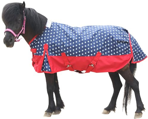 Couverture imperméable légère 1200 deniers pour poney Shetland Mini couverture imperméable (sans remplissage) Rouge 1200 deniers