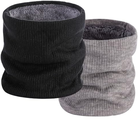 Lyivisk 2 Pièces Tour de Cou Unisexe, Écharpe Tube Chaude pour Hiver, Sport Outdoor, Ski, Cyclisme, Protection du Cou et du Visage