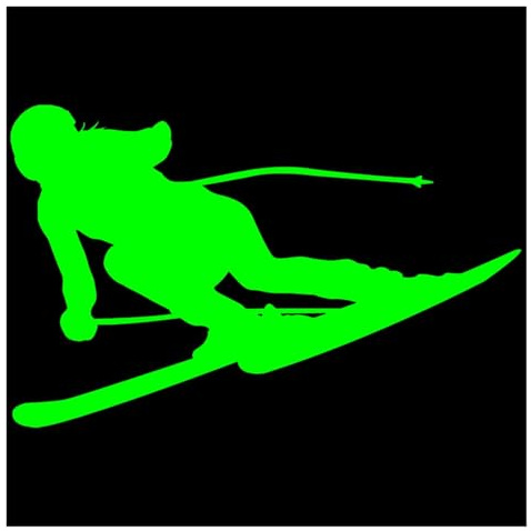 Bildekaler Mode Skidsporter Personlighet PVC Bildekoration Dekal Tillbehör Creative Waterproof(Green,25cm*16cm)