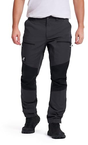 RevolutionRace Herren Nordwand Pro Pants, Hose zum Wandern und für viele Outdoor-Aktivitäten, Anthracite/Black, L