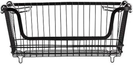 Lakeland Mtt Black Multi-Purpose Stackable Wire Storage Basket With Carry Handles