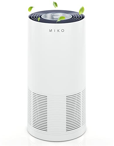 Miko Luftreiniger für Zuhause deckt 135 m2 ab, H13 True HEPA mit PM2.5 Sensor, Automatikfunktion. 4 Lüfterstufen - Entfernt bis zu 99,97% der Partikel, Haustiere, Allergene, Rauch, Staub, Pollen
