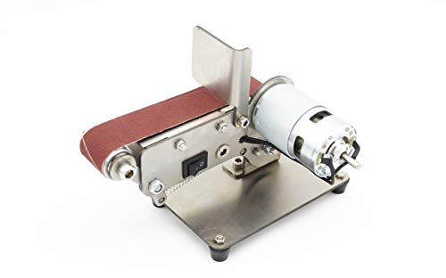 Afilador de cuchillos de ángulo fijo de 5-25 grados 4500-9000 Rpm Mini Lijadora de Banda Eléctrica Portátil,Máquina Pulidora de Pulido,DIY Afiladora de Bordes 10 Bandas + 5 llave inglesa