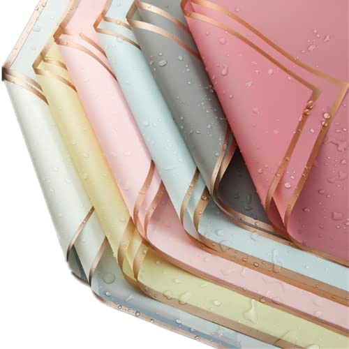 24 conteggi di carta da regalo a fiori colorati, carta da imballaggio impermeabile utilizzata per artigianato fai da te, confezioni di bouquet di fiori