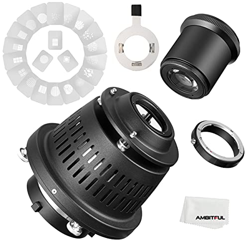 AMBITFUL AL-16 PRO Bowens Mount Split Focalize Conical Snoot Optical Condenser Art Special Effects Shaped Beam Light Cylinder with for Nikon AI Lens Adapter