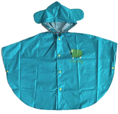 Aliuciku Kinder Regenmantel Für Mädchen Und Jungen, Tragbarer Regenmantel Leichter Regenponcho Mit Kapuze Für Reisen Im Freien Camping (Color : A-02, Size : S)