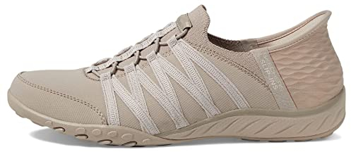 Skechers Damen Breathe Easy-Roll with Me Sneakers, Taupe, 37.5 EU