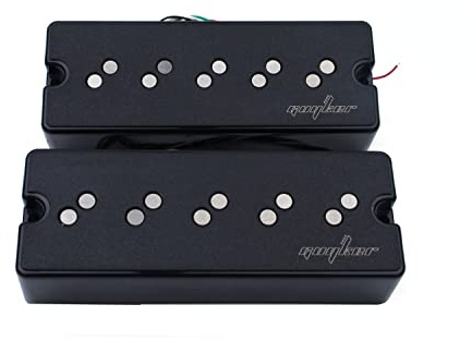 Guyker 1 SET Double Noise Reduction Pickups Split Coil Humbucking 5 String Bass Pickups Bridge + Neck Alnico Black, GK-DB5