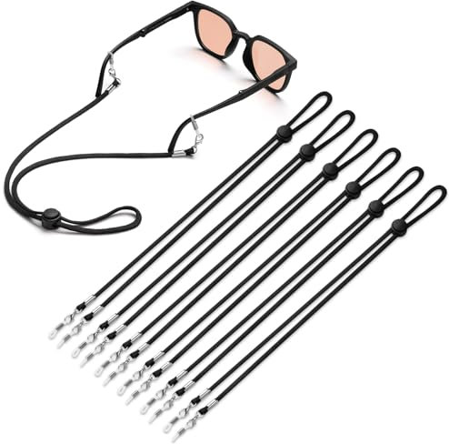 DUGRAFT 6 Pcs Unisex Glasses Straps, Universal Spectacles Cord, Lockable and Adjustable Glasses String, Sunglasses Strap for Men and Women, Eye glasses Lanyard Neck Cord Holder.