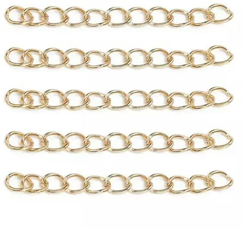Lot de 100 chaînes d'extension en métal de 50 mm x 3 mm pour la Fabrication de Bijoux en Or/Argent-KC Gold