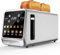 Keenstone Toaster 4 Scheiben Digitaler intelligenter Toaster mit Touchscreen Mit dualem Bedienfeld Einzelschachtel Toastfunktion sowie Aufwärm und Entfrostmodus ideal für Bagels Brot Waffeln Edelstahl