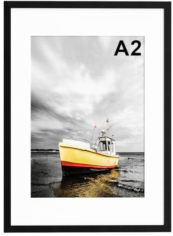 A2 Picture Frame, 42x59.4cm Black Poster Frames with Perspex Window