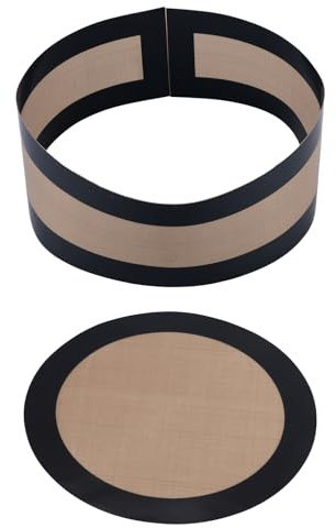 2uds Tapetes de Silicona para Horno Moldes Desmontables de 22,8 cm, Evitan que el Pastel se Pegue al Fondo y los Lados Esterilla Bandejas Antiadherentes Reutilizables para Hornear (Negro)