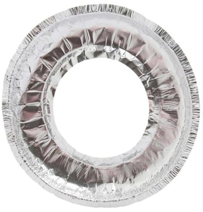 ULTECHNOVO 10 Pièces Revêtements en Aluminium Argentés pour Brûleurs de Cuisinière à Gaz, Résistants la Chaleur, Réutilisables et Faciles à Nettoyer, Cuisine