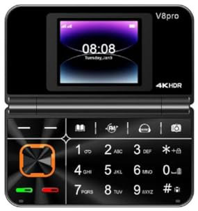 V8 Pro Foldable Flip Phone 2G Senior Mobile With Big Buttons, Flashlight Dual & Support Multilingual Dual Standby SIM