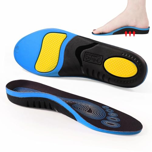 DOEOMK Semelles Orthopédiques Gel Homme/Femme, Fasciite Plantaire, Confort | Semelles Confort pour Chaussures, Soutien Voûte Plantaire, Pieds Plats, Épine Calcanéenne, Amorti Gel, Marche et Sport