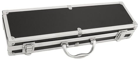 Mic Gear - Caja de almacenamiento rígida para instrumentos, funda rígida de transporte, color negro, talla L