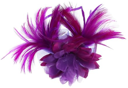 Bandeau Vintage Petit, pour Femme Fascinateur Chapeau pour Mariage | Nylon Pourpre, Style Rétro Élégant, Port Facile, Harmonie Raffinée, pour Mariée, Cheveux Courts ou Longs