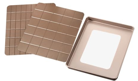 TOBBOMEY Stampo Torrone Professionale in Metallo Set per Dolci Fai da Te Teglia Antiaderente per Nougat e Torroncini Design Liscio e Facile da Pulire Utensili da Forno Multifunzionali