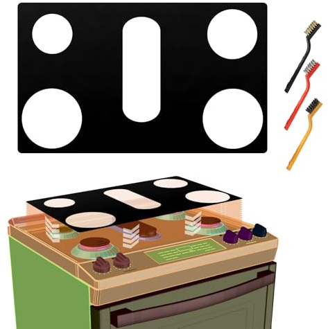 Precision Custom Fit Stove Top Protector for GE Gas Range Model JGS760 JGS760SPSS JGS760SELSS | 30 5-Burner Stove Guard, Splatter Guard Cover & Easy Clean Liner
