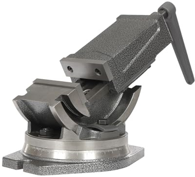 Skruvstäd, 2-axlar, lutbar, roterande maskinskruvstäd, 100 mm, borrskruvstäd, 0–90° standardskala, 360° roterbart chassi för exakt arbete, arbetsbänk, skruvstäd av gjutjärn