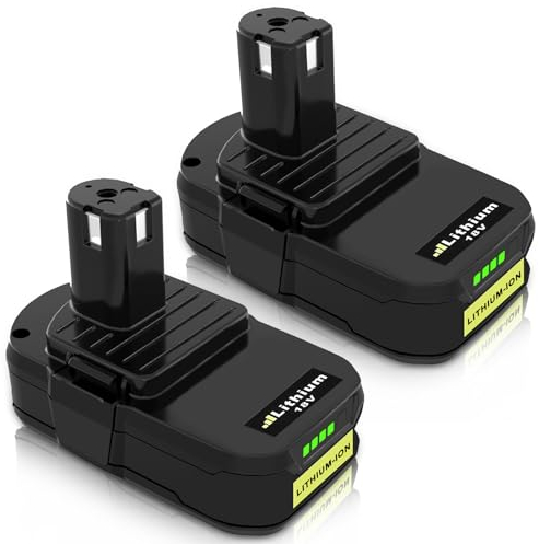 2 Pack Powayup RB18L50 pour Ryobi Batterie 18V 3000mAh Lithium de Remplacement pour Ryobi BPL1815 BPL1820G BPL1820 BPL18151 P102 P103 Outil électrique sans Fil