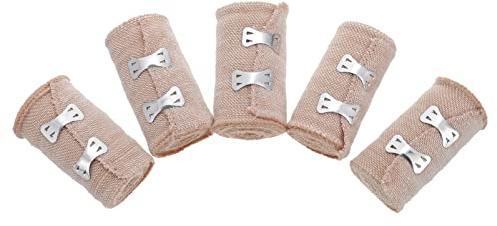Healifty Confezione di bende elastiche con 5 + 10 clip aggiuntive - Fascia di compressione a rullo da 3 pollici per ginocchia, caviglie, polso si allunga fino a 14 7 piedi di lunghezza