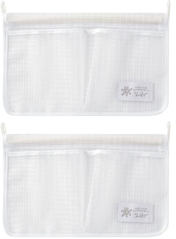 Pasdrucn 2 Stück Kühlschrank Organizer Set, Kühlschrank Aufbewahrungsmaschentasche, Doppelfach Hängender, Kitchen Storage Ideal für Küchen Kühlschrank Schränke (Weiß)