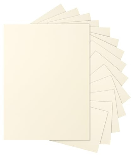 Silunkia 40 ark gräddfärgat kartong, 8,5 x 11 benvitt papper, 200 gsm/34 kg elfenbensfärgat kort, arkivskrivarpapper för gör-det-själv-korttillverkning, visitkort, certifikatpapper, inbjudningar,