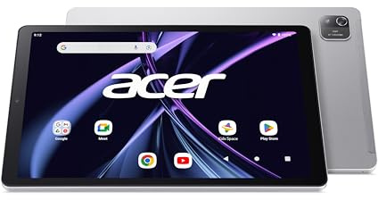 Acer Iconia Tab10 I Tablette Tactile 10.1'' HD I I Arm Cortex-A55 I 4Go RAM I 128Go SSD I Bluetooth I USB-C I Wi-FI 6E I MicroSD I Android 14 I Tablette Grise avec Finition Métal I A10-21-A43P