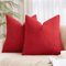 MIULEE 2er Kissenbezug 45x45 Rot Chenille Kissenbezüge Kissenhülle Sofakissen dekokissen zierkissen für Couch Sofa Wohnzimmer