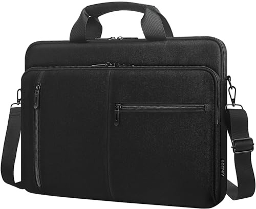 ROEPHY Laptoptasche 17 Zoll, wasserdicht, stoßfest, Aktentasche, für 17-17,3 Zoll Notebook/Dell/Acer/HP/MSI/ASUS, Schwarz