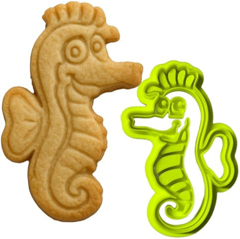 Tagliabiscotti Cavalluccio Marino 10x5,8 cm – Stampo per Biscotti Tema Mare in PLA Stampato in 3D – Festa Estiva, Bambini, Regalo Handmade - Instile3D