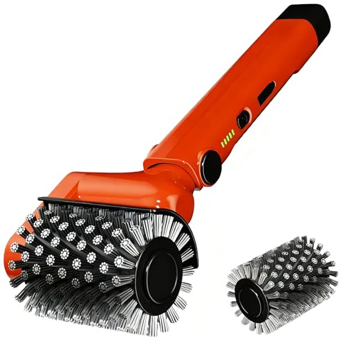 Spazzola elettrica per griglia - Pulitore sicuro per barbecue resistente con doppia velocità, testa staccabile in acciaio inossidabile, utensile di pulizia per griglia a carbonella per barbecue