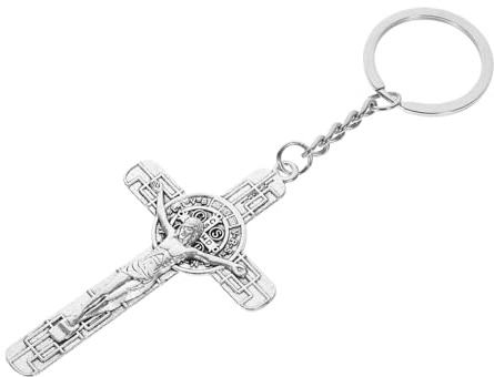 EPIGEIST Llaveros de Cruz Metálica Pequeña Colgante Decorativo Resistente para Llaves Bolsas y Coches Diseño Clásico y Duradero para Uso Diario