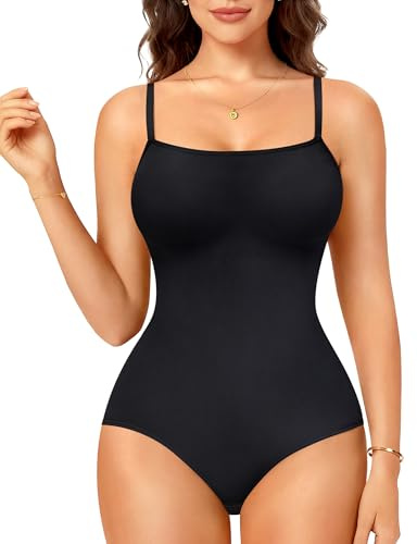 Nebility Bodysuit Shapewear for Women Tummy Control Full Body Shaper Slimming Shaping Leotards (Black,M)