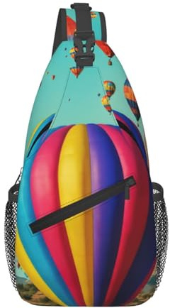 Lavendel varmluftsballong tryck män kvinnor korsväska diagonalt slunga lätt axel crossbody ryggsäck