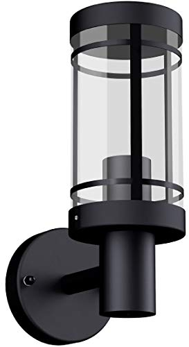 SSC-LUXon Außen Wandleuchte MIENTO schwarz mit E27 Fassung - Wandlampe wetterfest IP44 für Innen oder Außen