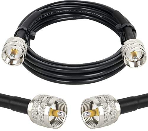 MOOKEERF CB Coax Cable 6FT, RG58 PL259 Coaxial Cable UHF Male to UHF Male Cable for CB Radio, Ham Radio, Amateur Radio, Antenna Analyzer, SWR Meter