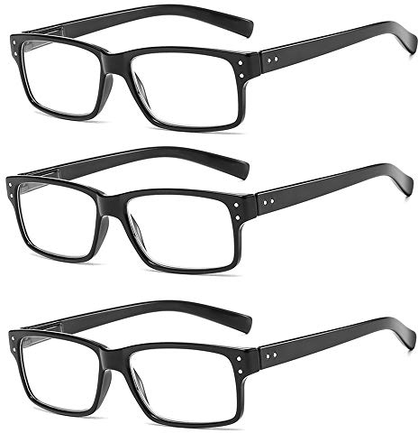 Suertree Lesebrille 3 Pack Brillen Scharnier Lesebrillen Sehhilfe Augenoptik Brille Lesehilfe für Damen Herren BM521 1.5X