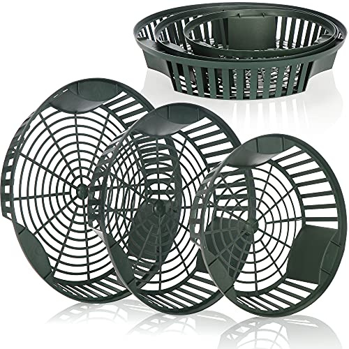com-four® set di 6 cesti per piante per bulbi da fiore, vaso per fioriera di propagazione per piantare e conservare piante a bulbo (Ciotola per fioriera da 6 pezzi verde - 3 misure)