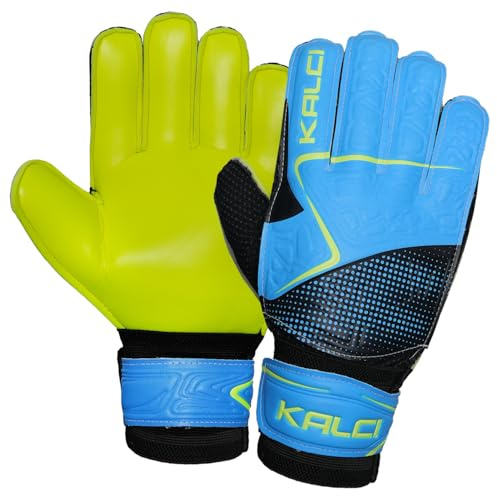 Kalci Goalkeeper Goalie Soccer Gloves Kids Youth Goalkeeper Field Player Glove Boys Girls Embossed Anti-Slip Latex Palm Soft with Wrist Supports