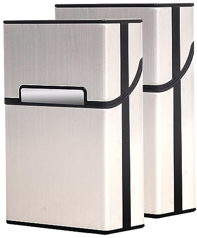 Caja de cigarrillos Sgehai, Metal, Paquete de cigarrillos, Magnético, Color Metal