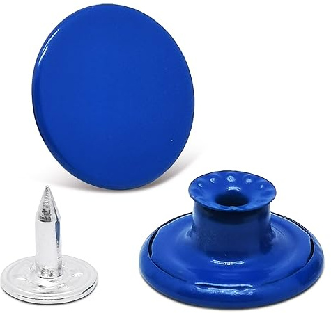 20sets 17mm Color Flat No-Sew Metal Buttons,Sapphire Blue Jean Button Pins,No-Sew Jeans Button Tightener,Reusable & Adjustable
