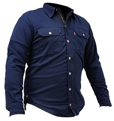 GREAT BIKERS GEAR – Herren-Motorradhemd, komplett verstärkt mit schützendem Aramid-Futter, Motorradbekleidung mit kostenlosen CE-Protektoren