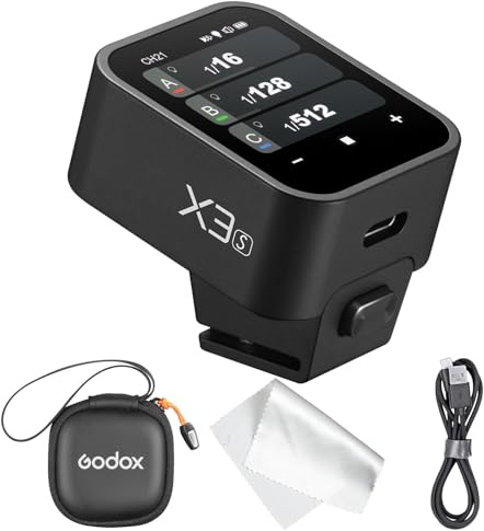 Godox X3 S trådlös TTL-blixtutlösare för Sony, OLED-pekskärm, 2,4 GHz | HSS upp till 1/8000 s, tvåvägs TCM och stabil räckvidd på 100 m med 32 kanaler och 99 trådlösa ID stabilt